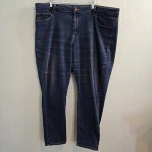 Michael Kors Izzy Skinny Medium Blue Distressed Stretch Jeans